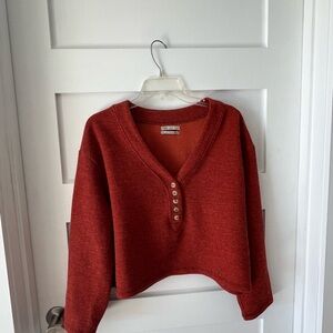 Urban Outfitters Brick Red Buttoned Sweater